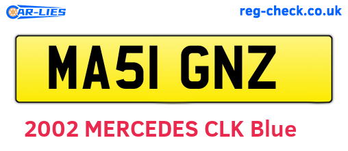 MA51GNZ are the vehicle registration plates.