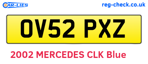 OV52PXZ are the vehicle registration plates.