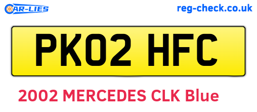 PK02HFC are the vehicle registration plates.