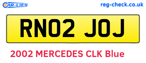 RN02JOJ are the vehicle registration plates.