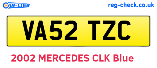 VA52TZC are the vehicle registration plates.