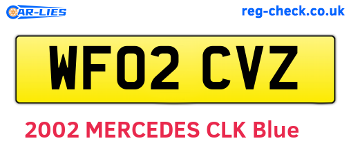 WF02CVZ are the vehicle registration plates.