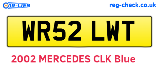 WR52LWT are the vehicle registration plates.