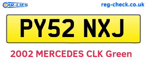 PY52NXJ are the vehicle registration plates.