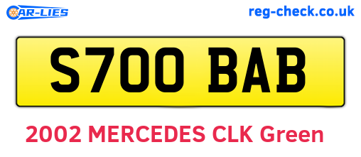 S700BAB are the vehicle registration plates.