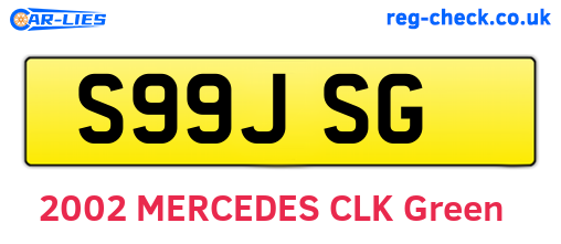 S99JSG are the vehicle registration plates.