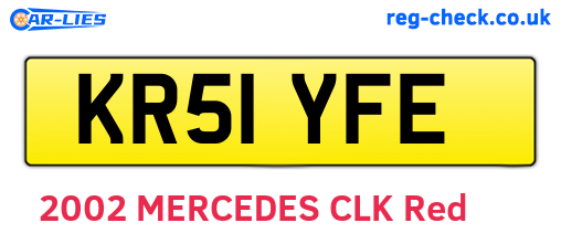 KR51YFE are the vehicle registration plates.