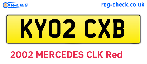 KY02CXB are the vehicle registration plates.