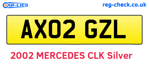AX02GZL are the vehicle registration plates.