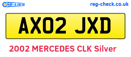 AX02JXD are the vehicle registration plates.