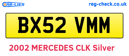 BX52VMM are the vehicle registration plates.