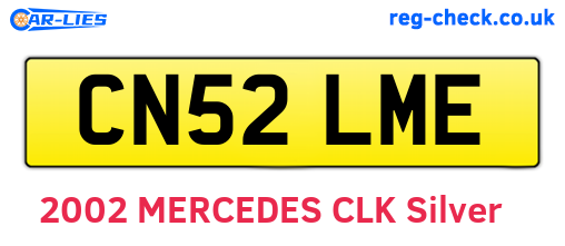 CN52LME are the vehicle registration plates.