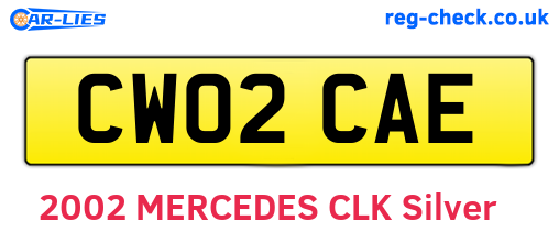 CW02CAE are the vehicle registration plates.