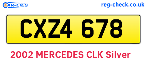 CXZ4678 are the vehicle registration plates.