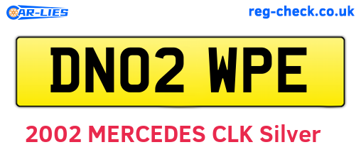 DN02WPE are the vehicle registration plates.