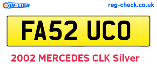 FA52UCO are the vehicle registration plates.