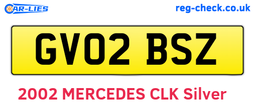 GV02BSZ are the vehicle registration plates.