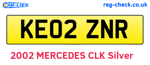 KE02ZNR are the vehicle registration plates.