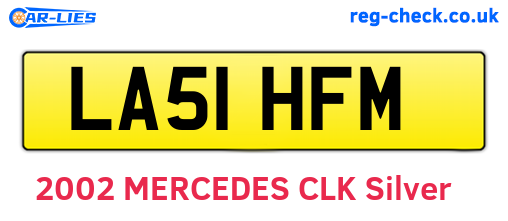 LA51HFM are the vehicle registration plates.
