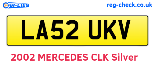 LA52UKV are the vehicle registration plates.