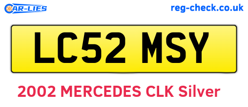 LC52MSY are the vehicle registration plates.
