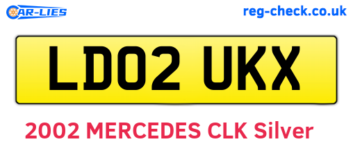 LD02UKX are the vehicle registration plates.
