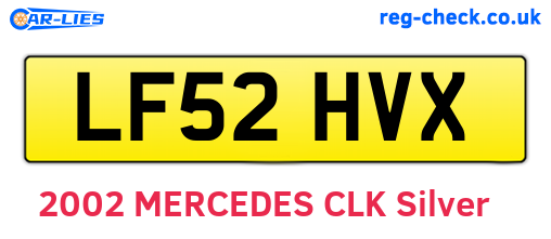 LF52HVX are the vehicle registration plates.