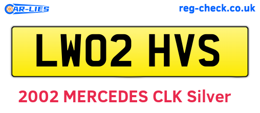 LW02HVS are the vehicle registration plates.