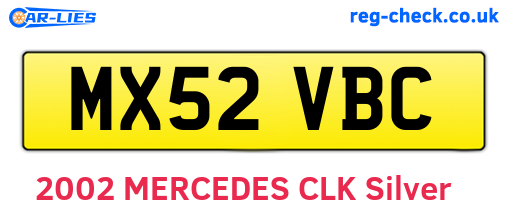 MX52VBC are the vehicle registration plates.