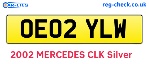 OE02YLW are the vehicle registration plates.