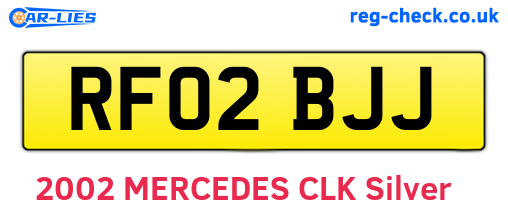 RF02BJJ are the vehicle registration plates.