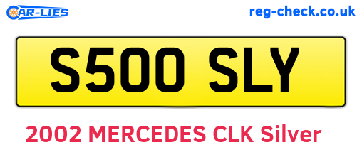 S500SLY are the vehicle registration plates.