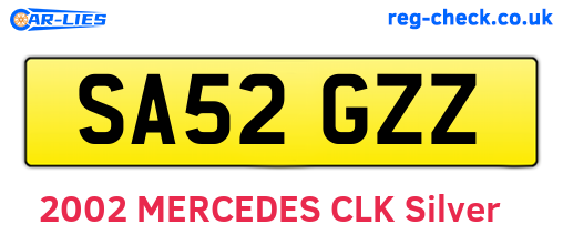 SA52GZZ are the vehicle registration plates.
