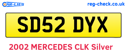 SD52DYX are the vehicle registration plates.