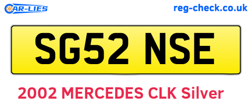 SG52NSE are the vehicle registration plates.