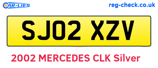 SJ02XZV are the vehicle registration plates.