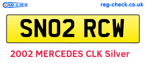 SN02RCW are the vehicle registration plates.