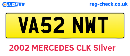 VA52NWT are the vehicle registration plates.