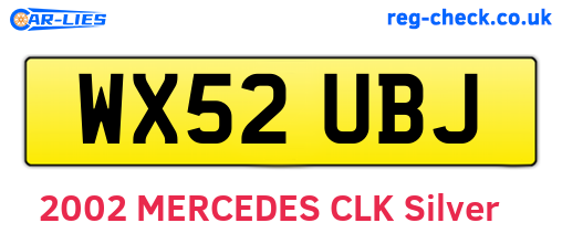 WX52UBJ are the vehicle registration plates.