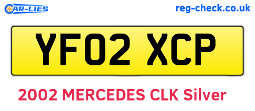 YF02XCP are the vehicle registration plates.