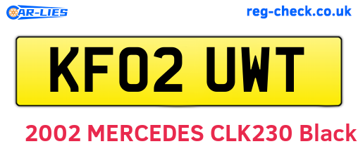 KF02UWT are the vehicle registration plates.