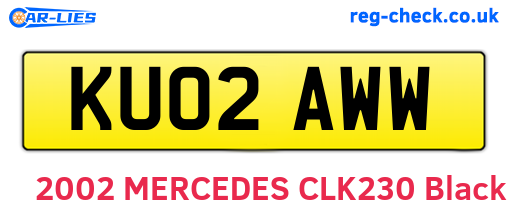 KU02AWW are the vehicle registration plates.