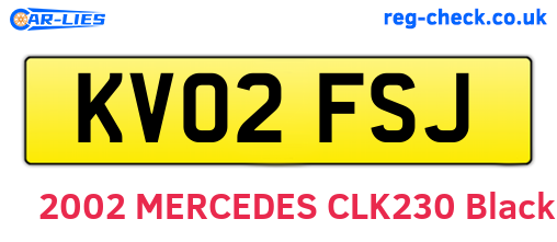 KV02FSJ are the vehicle registration plates.