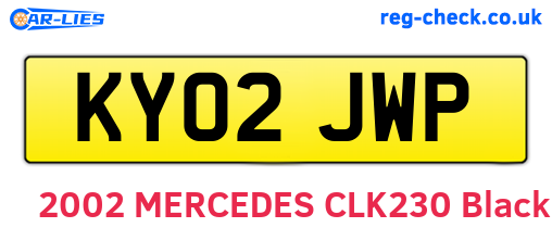 KY02JWP are the vehicle registration plates.