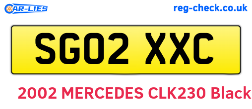 SG02XXC are the vehicle registration plates.