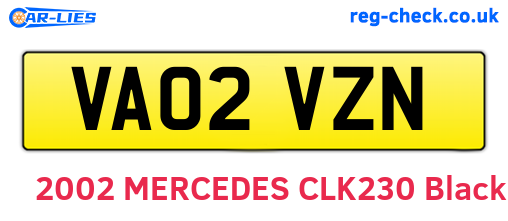 VA02VZN are the vehicle registration plates.