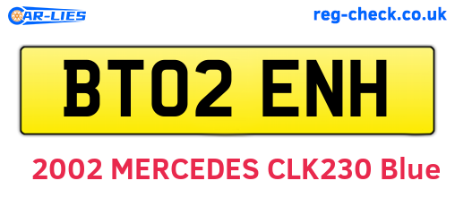 BT02ENH are the vehicle registration plates.