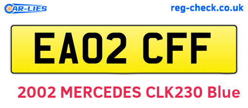EA02CFF are the vehicle registration plates.