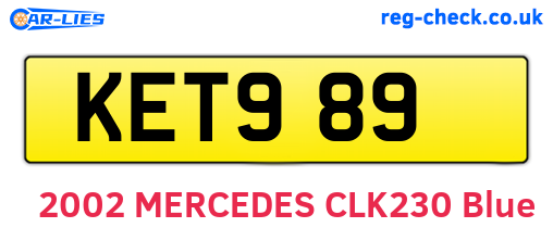 KET989 are the vehicle registration plates.