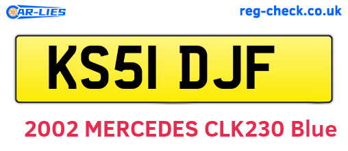KS51DJF are the vehicle registration plates.